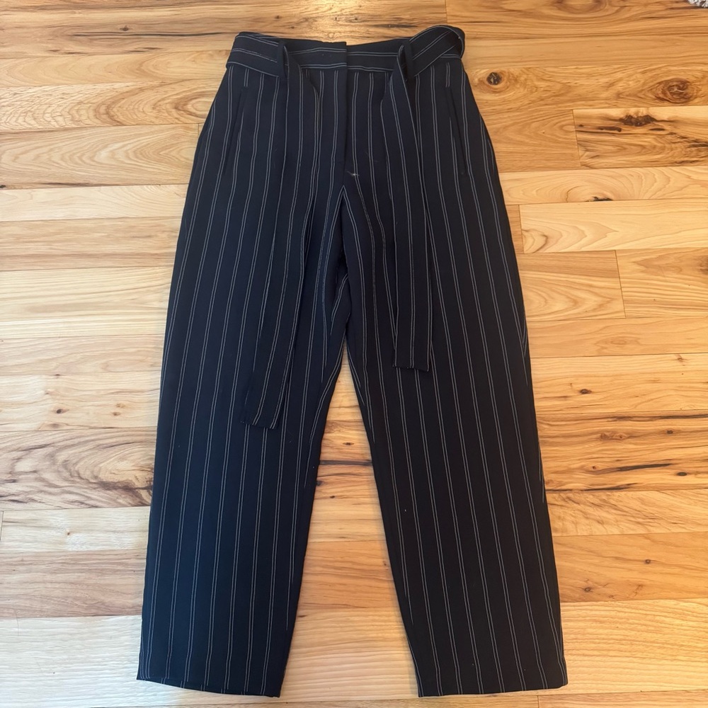 Wilfred Aritzia Jallade Pin Stripe Tie Waist Trousers - Picture 2 of 9